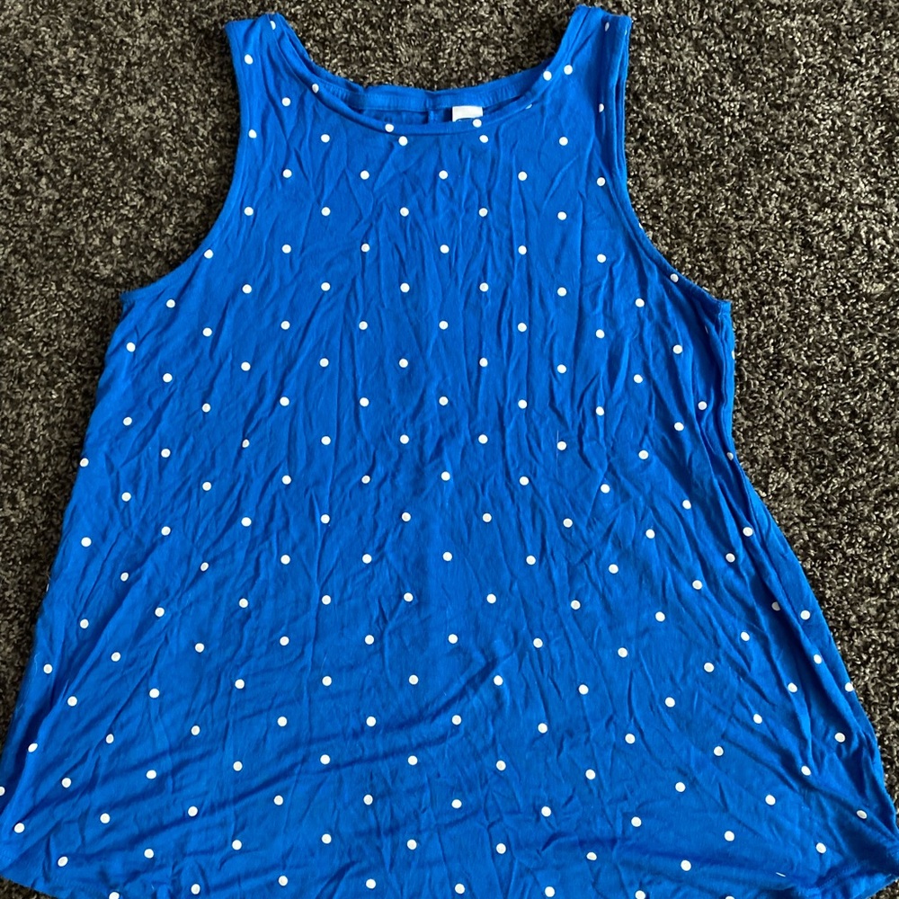 Old navy blue polka dot tank